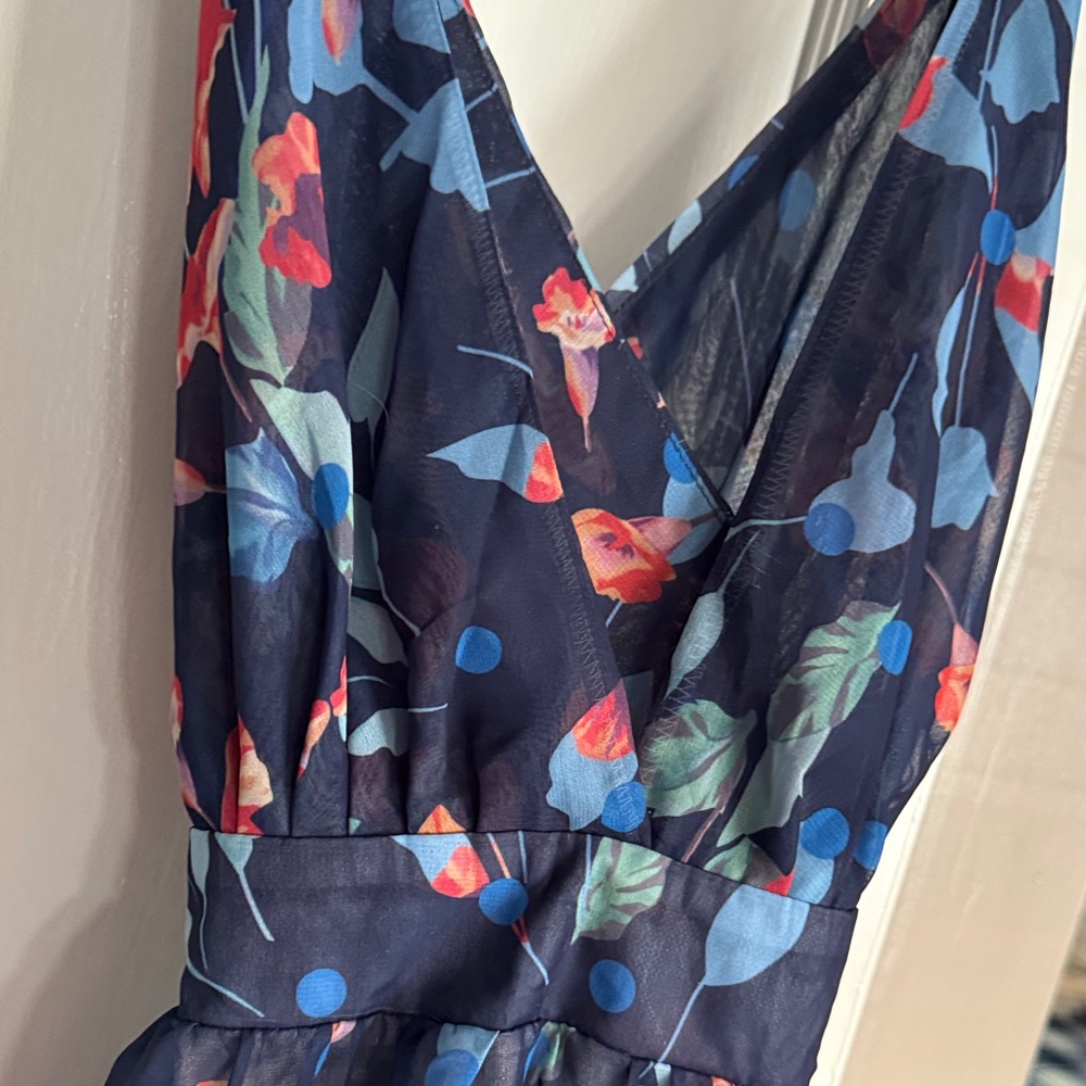 Floral Blue Maxi Dress - Picture 4 of 10